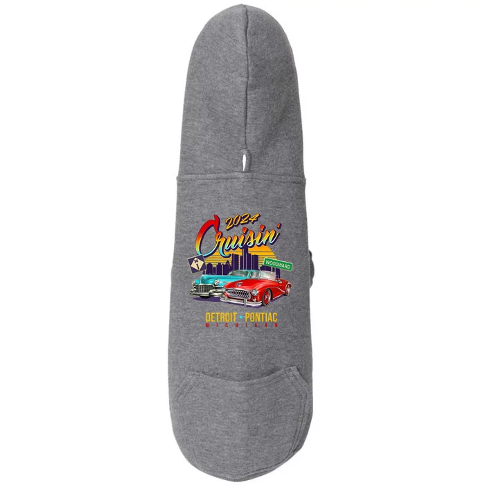 2024 Cruisin Woodward Ave Cruise Detroit To Pontiac Classic Cars Doggie 3-End Fleece Hoodie