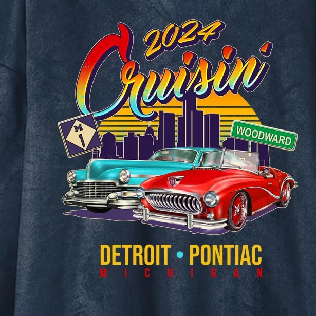 2024 Cruisin Woodward Ave Cruise Detroit To Pontiac Classic Cars Hooded Wearable Blanket