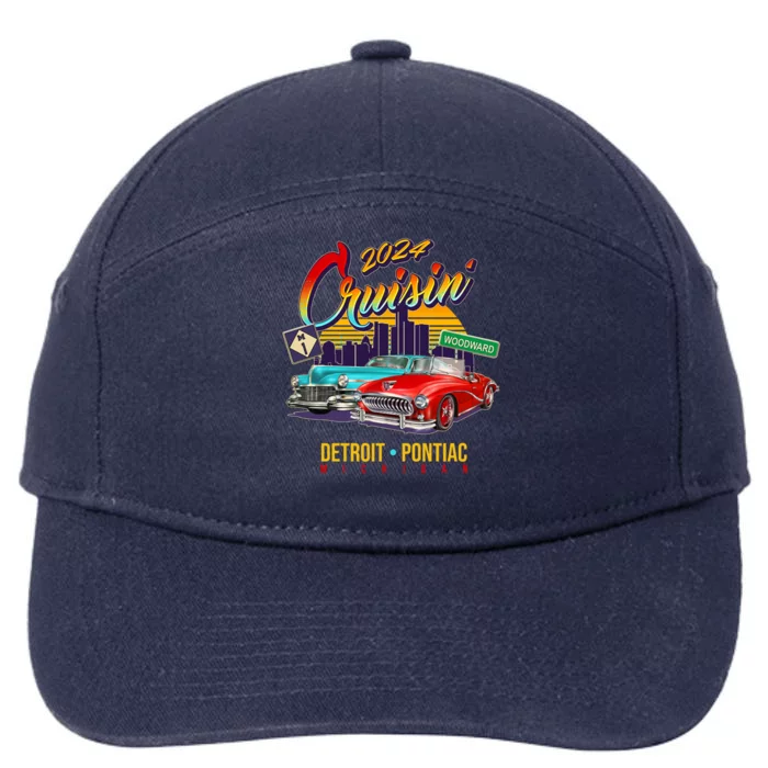 2024 Cruisin Woodward Ave Cruise Detroit To Pontiac Classic Cars 7-Panel Snapback Hat