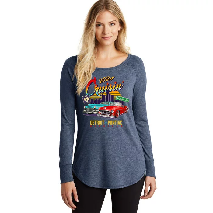 2024 Cruisin Woodward Ave Cruise Detroit To Pontiac Classic Cars Women's Perfect Tri Tunic Long Sleeve Shirt