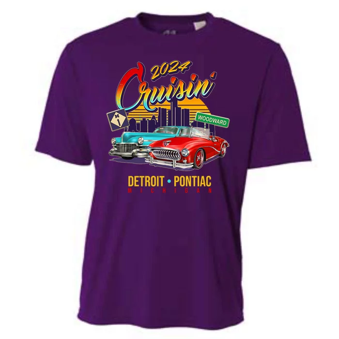 2024 Cruisin Woodward Ave Cruise Detroit To Pontiac Classic Cars Cooling Performance Crew T-Shirt