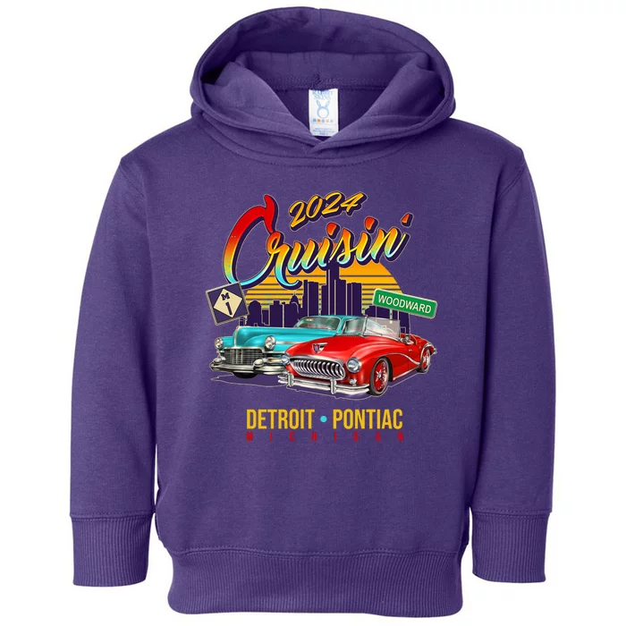 2024 Cruisin Woodward Ave Cruise Detroit To Pontiac Classic Cars Toddler Hoodie