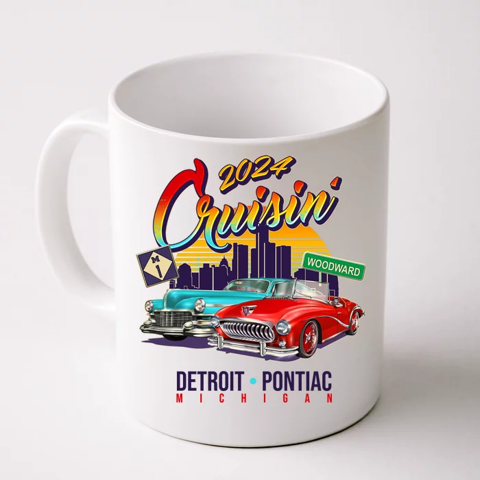 2024 Cruisin Woodward Ave Cruise Detroit To Pontiac Classic Cars Front & Back Coffee Mug