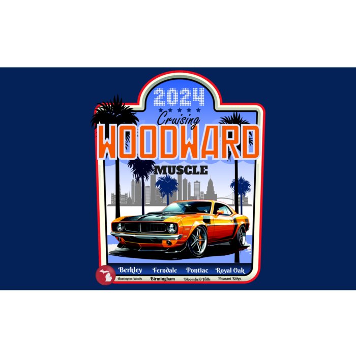 2024 Cruising Woodward Muscle Car Scenic Bumper Sticker