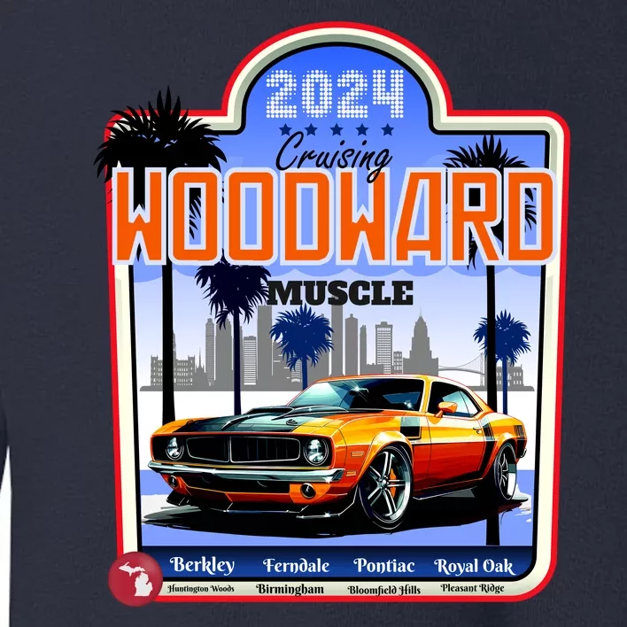 2024 Cruising Woodward Muscle Car Scenic Toddler Sweatshirt