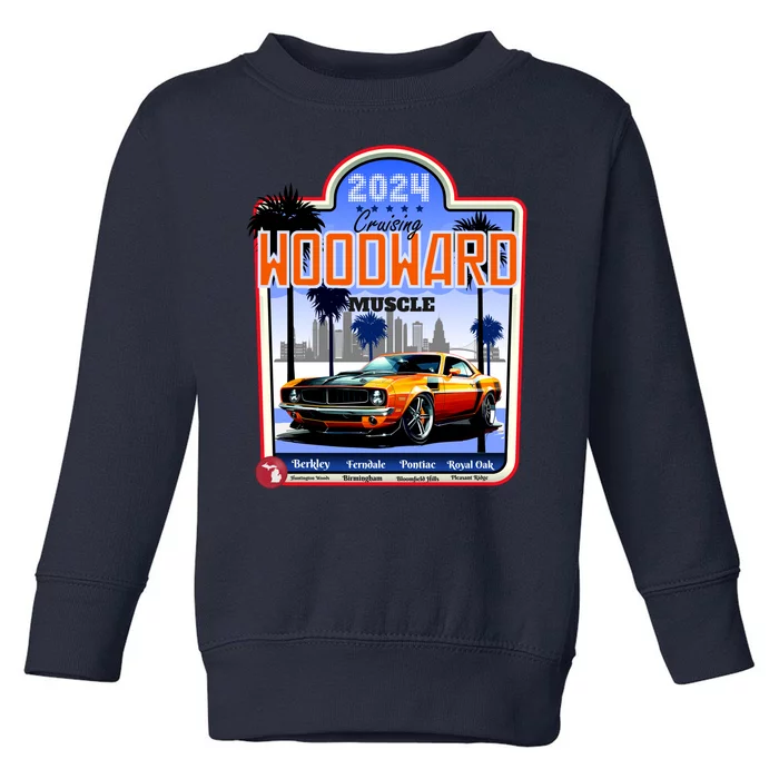 2024 Cruising Woodward Muscle Car Scenic Toddler Sweatshirt