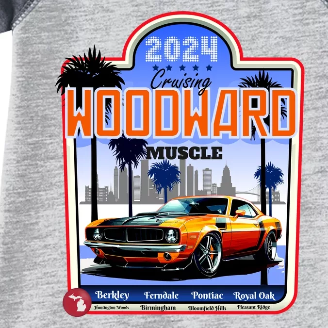 2024 Cruising Woodward Muscle Car Scenic Infant Baby Jersey Bodysuit