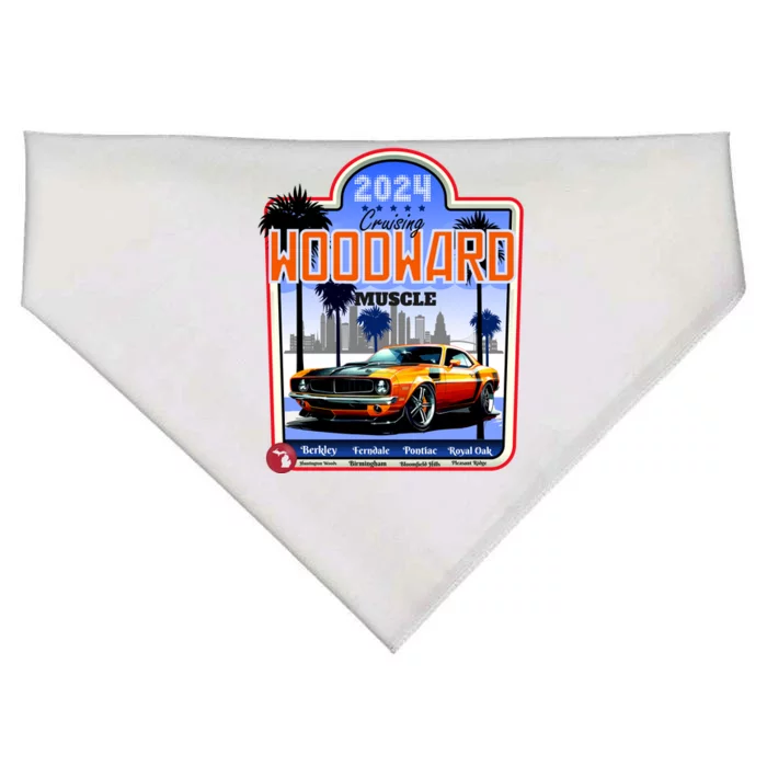 2024 Cruising Woodward Muscle Car Scenic USA-Made Doggie Bandana