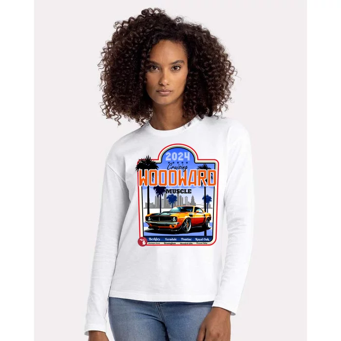 2024 Cruising Woodward Muscle Car Scenic Womens Cotton Relaxed Long Sleeve T-Shirt