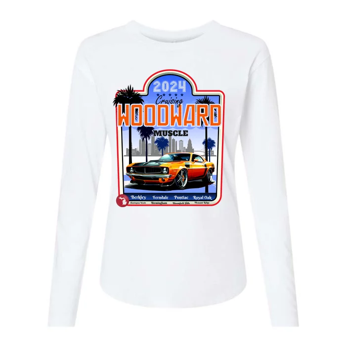 2024 Cruising Woodward Muscle Car Scenic Womens Cotton Relaxed Long Sleeve T-Shirt