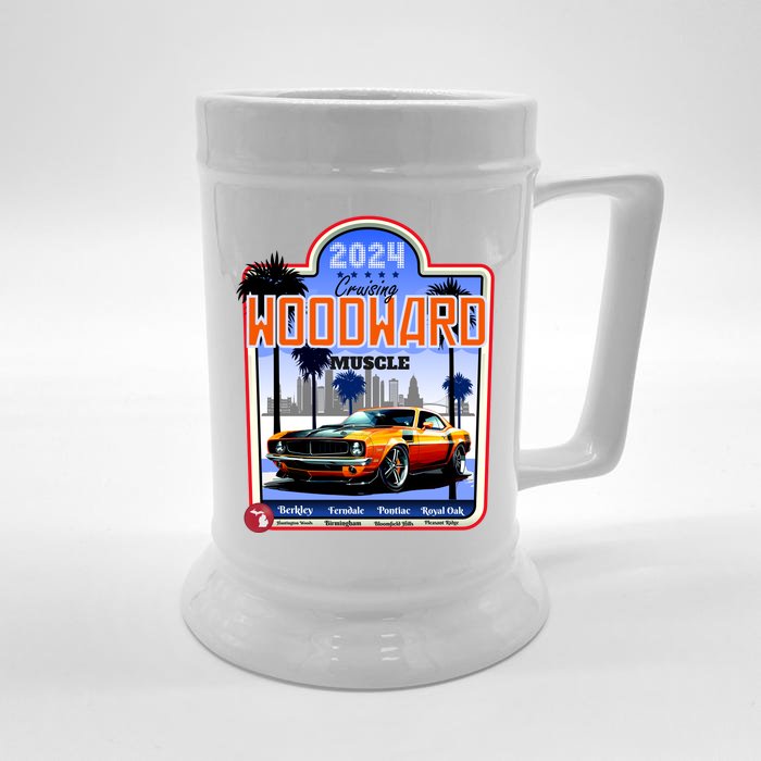 2024 Cruising Woodward Muscle Car Scenic Front & Back Beer Stein