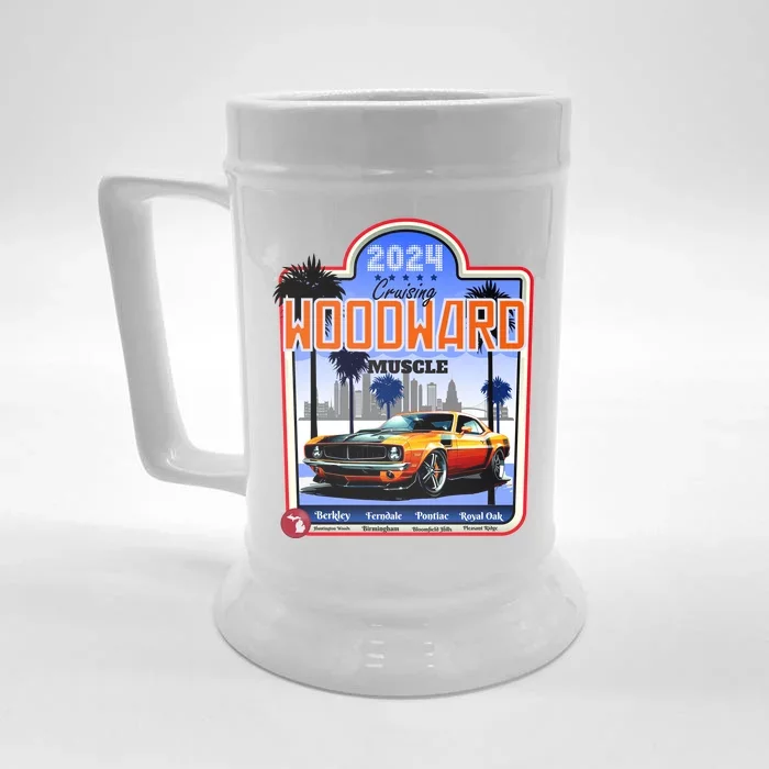 2024 Cruising Woodward Muscle Car Scenic Front & Back Beer Stein