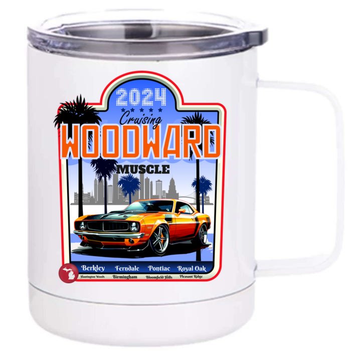 2024 Cruising Woodward Muscle Car Scenic Front & Back 12oz Stainless Steel Tumbler Cup