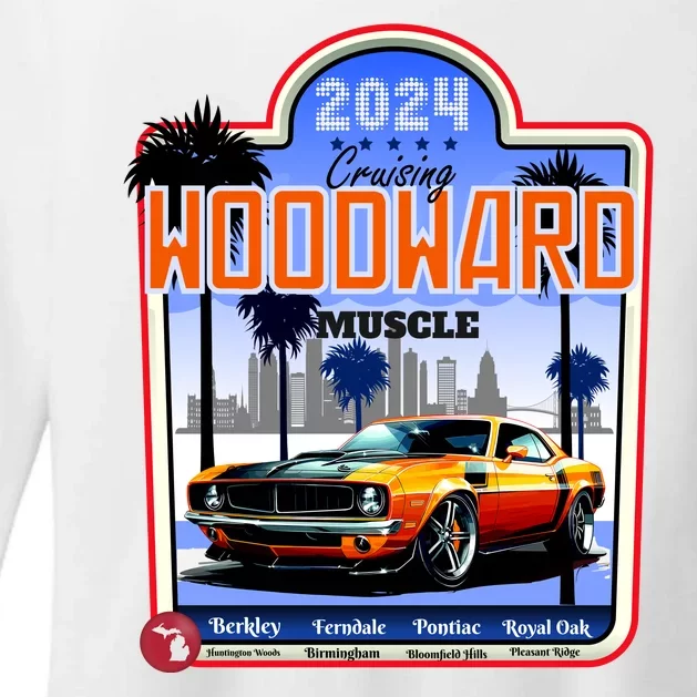 2024 Cruising Woodward Muscle Car Scenic Womens CVC Long Sleeve Shirt