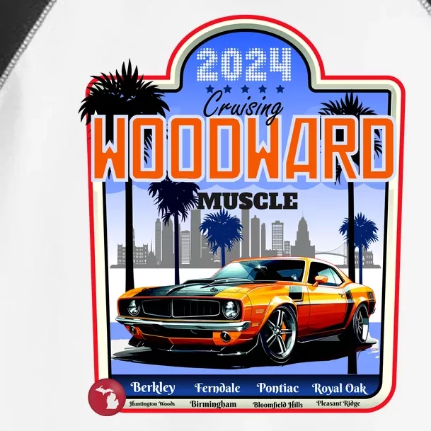 2024 Cruising Woodward Muscle Car Scenic Toddler Fine Jersey T-Shirt