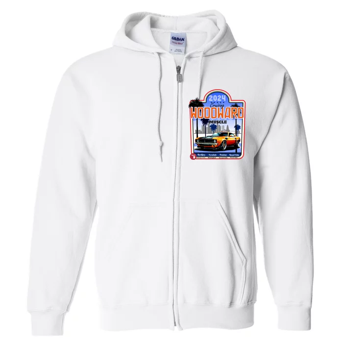 2024 Cruising Woodward Muscle Car Scenic Full Zip Hoodie