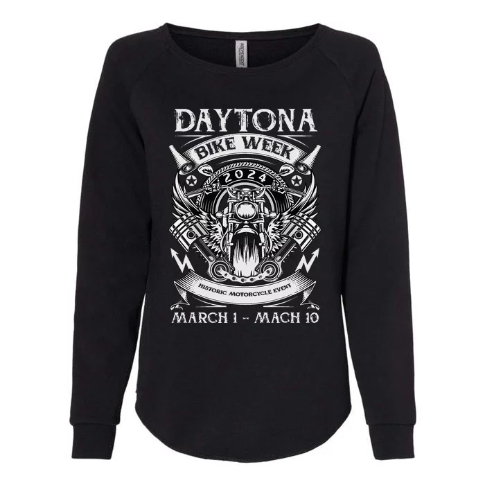 2024 Daytona Beach Bike Week Checkered Flag Womens California Wash Sweatshirt