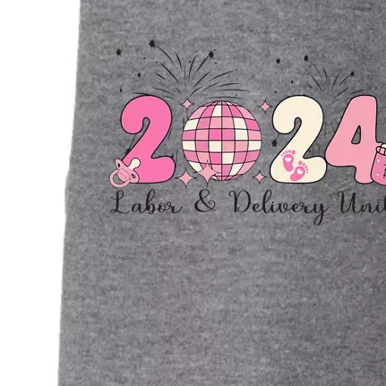 2024 Disco Ball Labor and Delivery New Years RN NP Doggie 3-End Fleece Hoodie