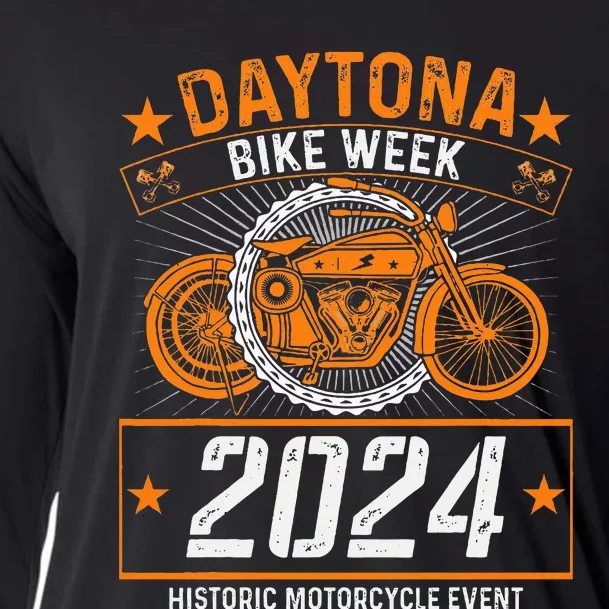 2024 Daytona Beach Bike Week Checkered Flag Cooling Performance Long Sleeve Crew