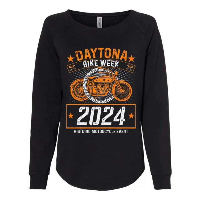 2024 Daytona Beach Bike Week Checkered Flag Womens California Wash Sweatshirt