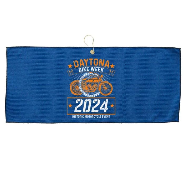 2024 Daytona Beach Bike Week Checkered Flag Large Microfiber Waffle Golf Towel