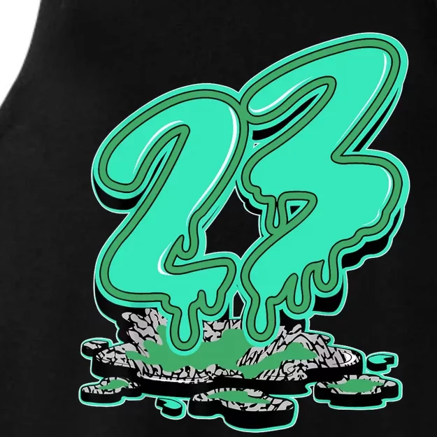 23 Drip Black Green Glow 3s Matching Ladies Tri-Blend Wicking Tank