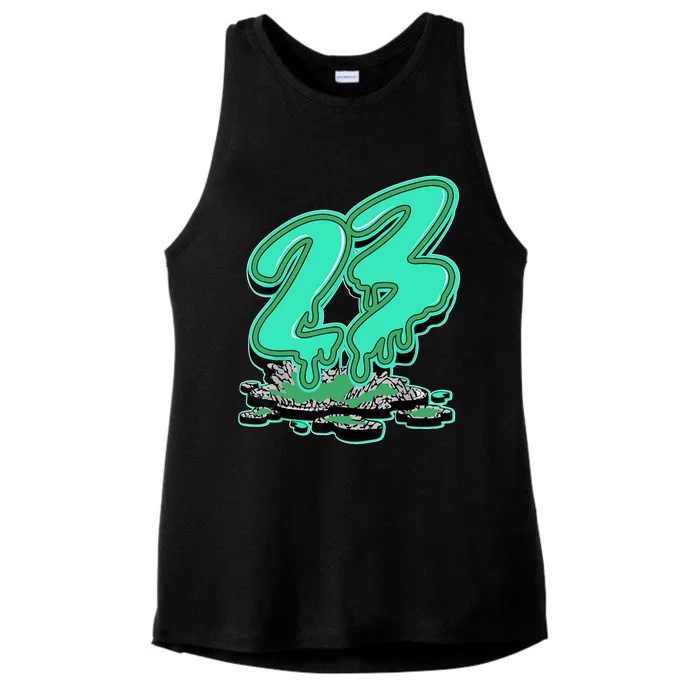 23 Drip Black Green Glow 3s Matching Ladies Tri-Blend Wicking Tank