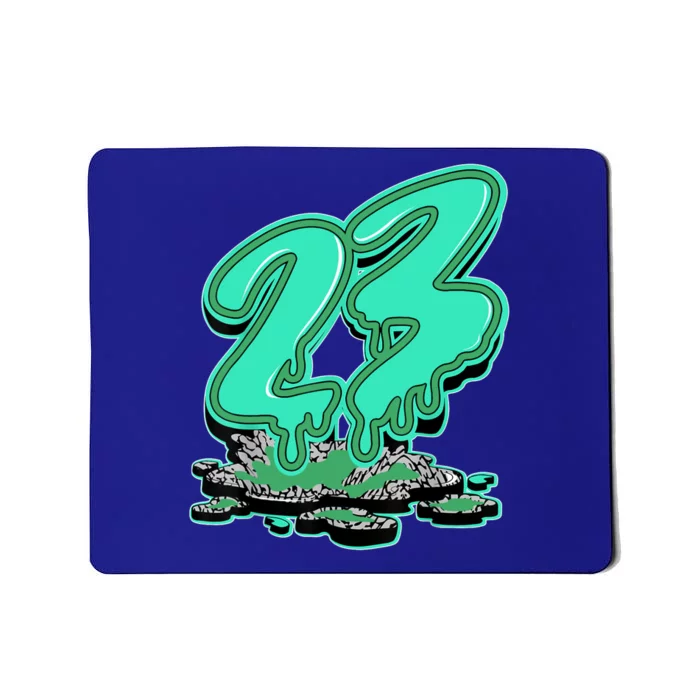 23 Drip Black Green Glow 3s Matching Mousepad