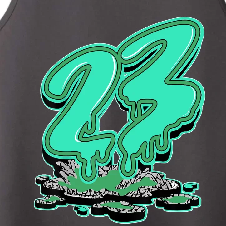 23 Drip Black Green Glow 3s Matching Performance Tank