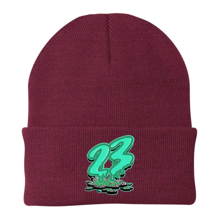 23 Drip Black Green Glow 3s Matching Knit Cap Winter Beanie