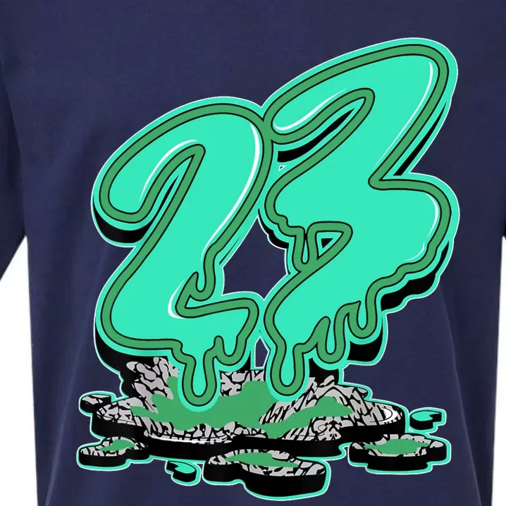 23 Drip Black Green Glow 3s Matching Sueded Cloud Jersey T-Shirt