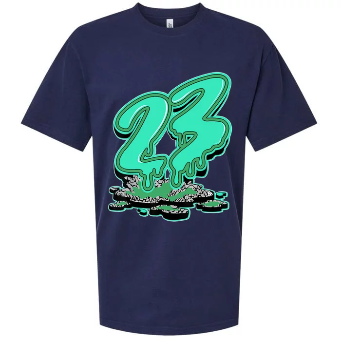 23 Drip Black Green Glow 3s Matching Sueded Cloud Jersey T-Shirt