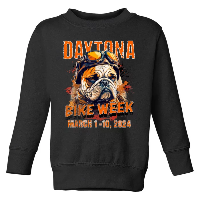 2024 Daytona Beach Bike Week Vintage Rally Art On Front Toddler Sweatshirt