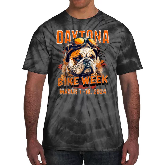 2024 Daytona Beach Bike Week Vintage Rally Art On Front Tie-Dye T-Shirt