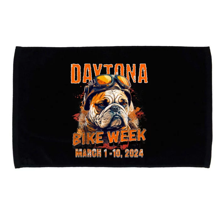 2024 Daytona Beach Bike Week Vintage Rally Art On Front Microfiber Hand Towel