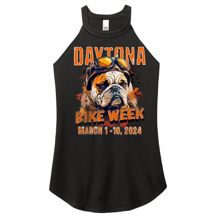 2024 Daytona Beach Bike Week Vintage Rally Art On Front Women’s Perfect Tri Rocker Tank