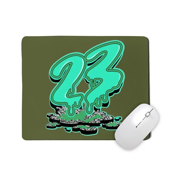 23 Drip Black Green Glow 3s Matching Mousepad