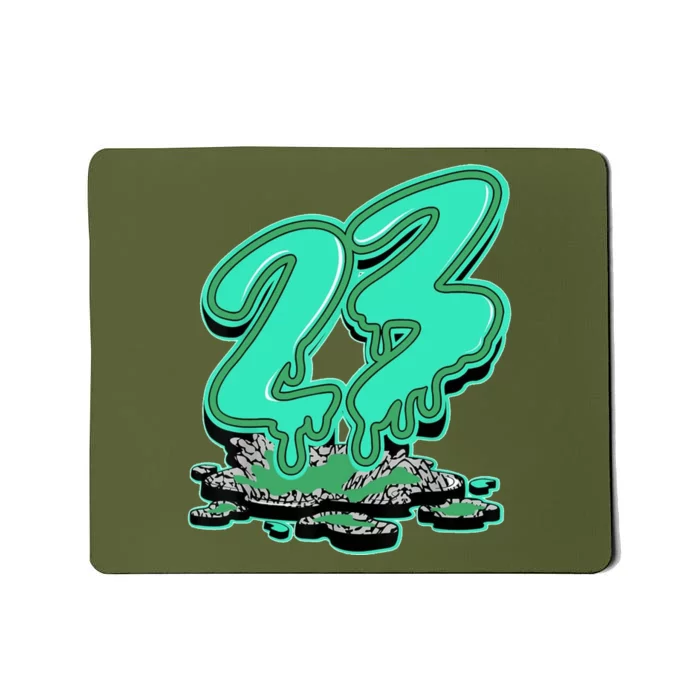 23 Drip Black Green Glow 3s Matching Mousepad