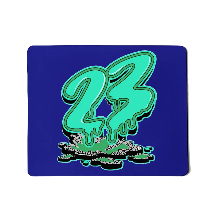 23 Drip Black Green Glow 3s Matching Mousepad