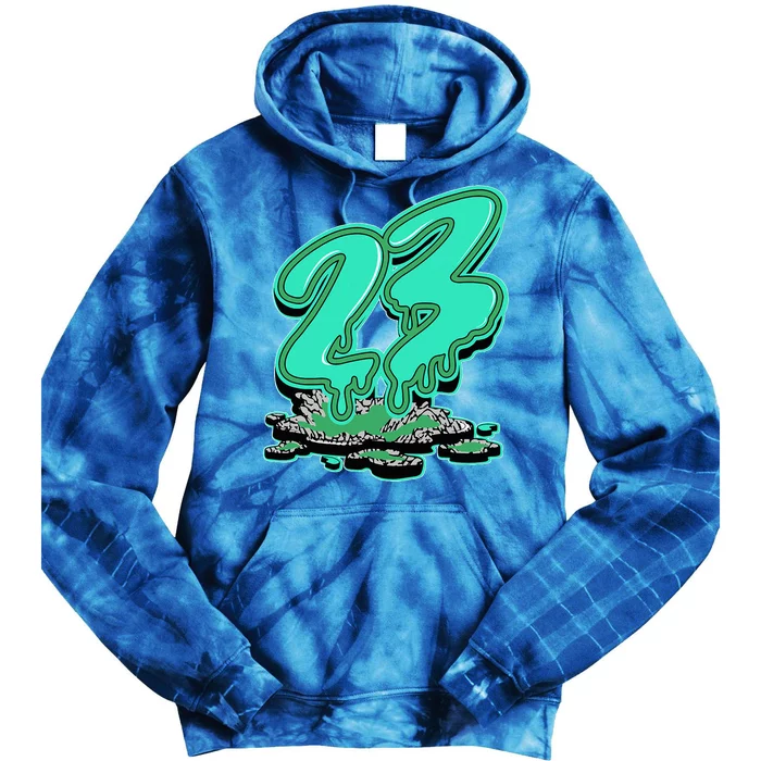 23 Drip Black Green Glow 3s Matching Tie Dye Hoodie