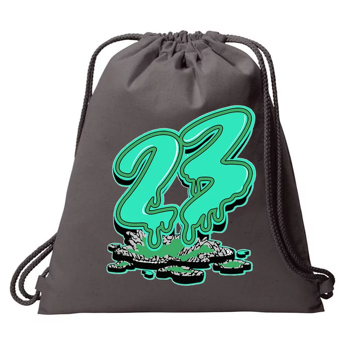 23 Drip Black Green Glow 3s Matching Drawstring Bag