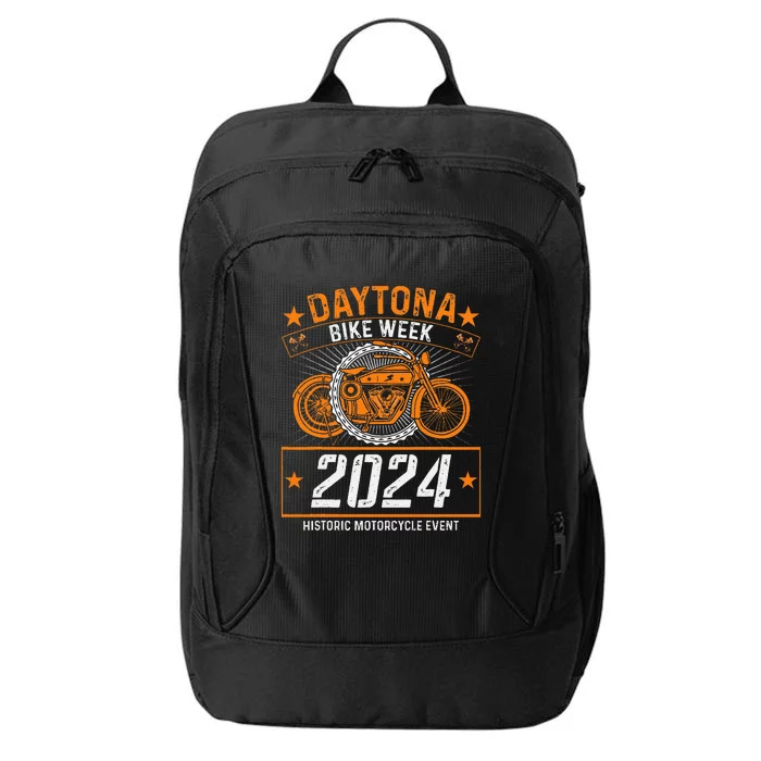 2024 Daytona Beach Bike Week Checkered Flag Design City Backpack