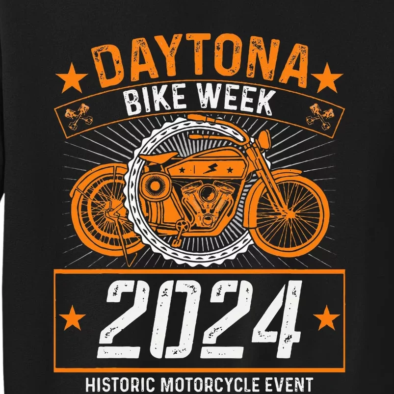 2024 Daytona Beach Bike Week Checkered Flag Design Tall Sweatshirt