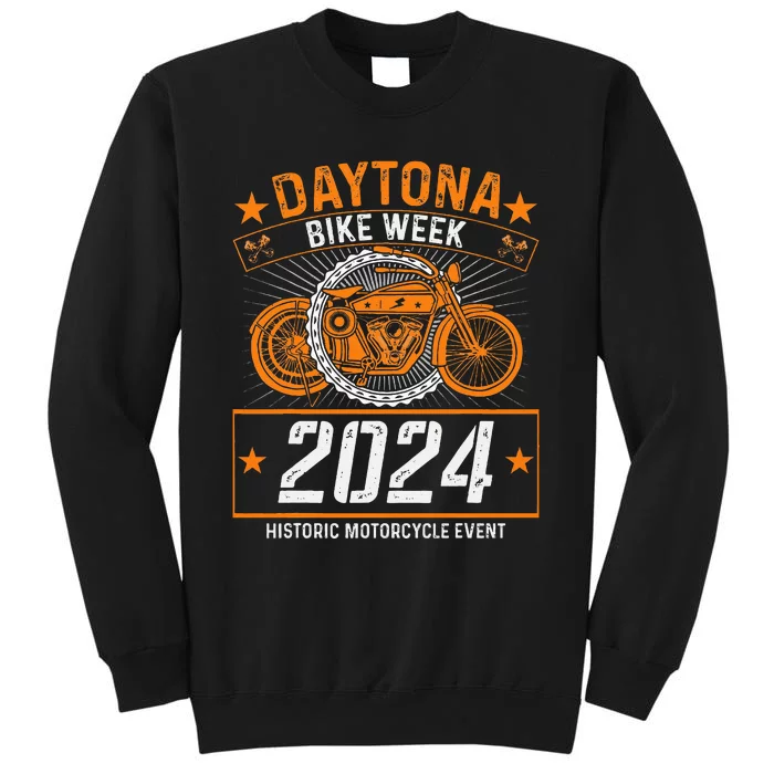 2024 Daytona Beach Bike Week Checkered Flag Design Tall Sweatshirt