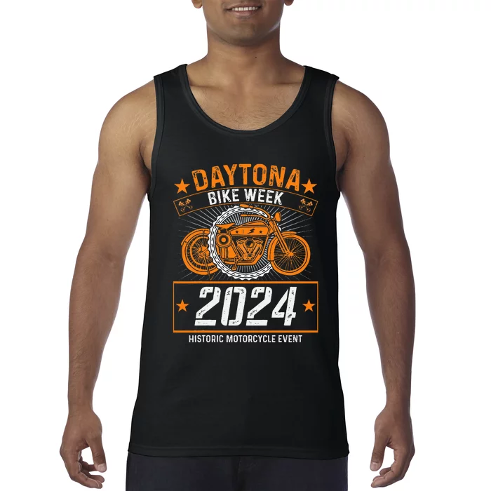 2024 Daytona Beach Bike Week Checkered Flag Design Tank Top