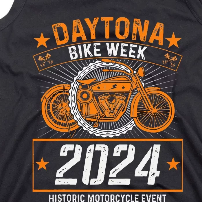 2024 Daytona Beach Bike Week Checkered Flag Design Tank Top