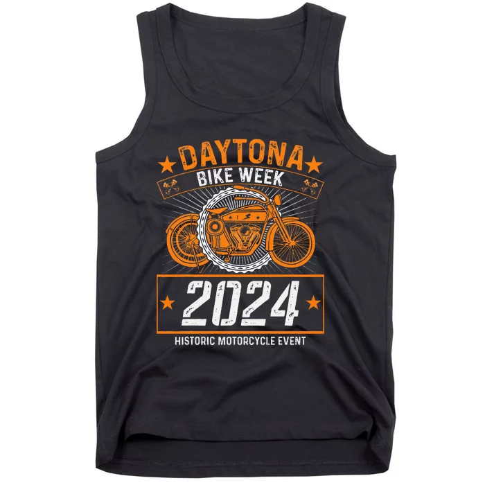 2024 Daytona Beach Bike Week Checkered Flag Design Tank Top