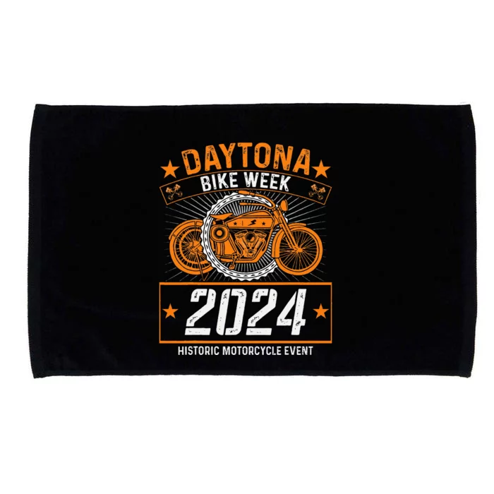 2024 Daytona Beach Bike Week Checkered Flag Design Microfiber Hand Towel