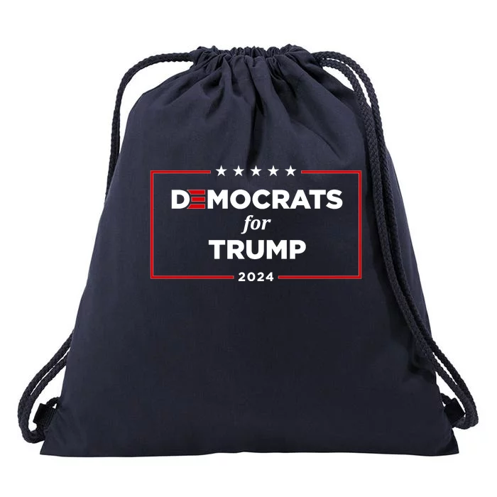 2024 Democrats For Trump Drawstring Bag