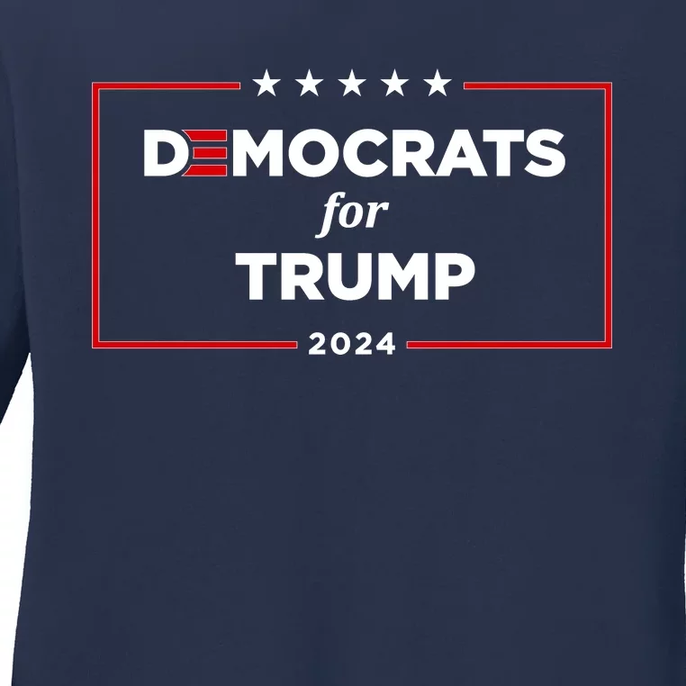 2024 Democrats For Trump Ladies Long Sleeve Shirt